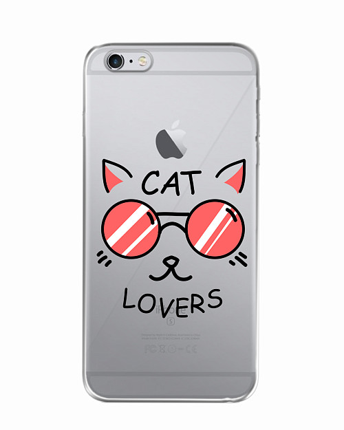 Силиконовый чехол для Apple iPhone 6S Plus Cat lovers