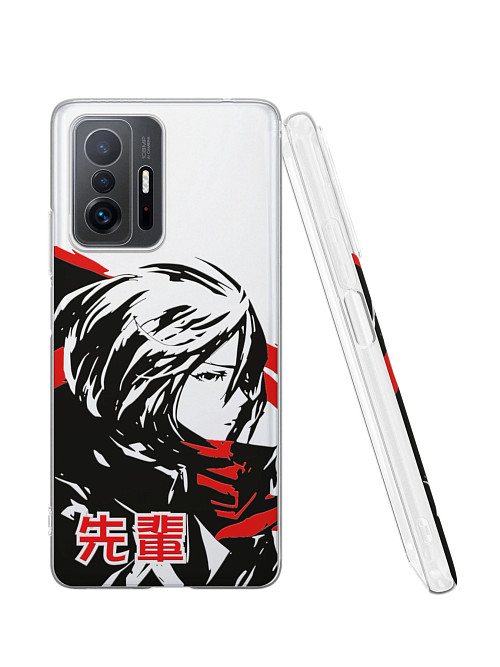 Силиконовый чехол для Xiaomi 11T Pro "Атака титанов - Mikasa Ackerman"