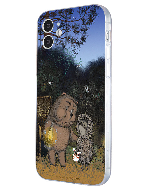 Силиконовый чехол для Apple iPhone 12 "Ёжик в тумане и медвежонок"