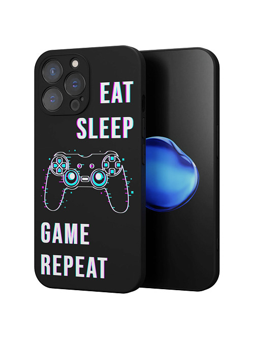 Силиконовый чехол для Apple iPhone 13 Pro Max "Eat Sleep Game repeat"