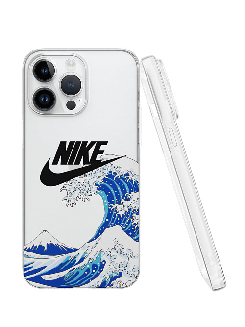 Силиконовый чехол для Apple iPhone 14 Pro Max "NOVEL: Nike и волна"