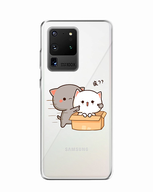 Силиконовый чехол для Samsung Galaxy S20 Ultra Два котика