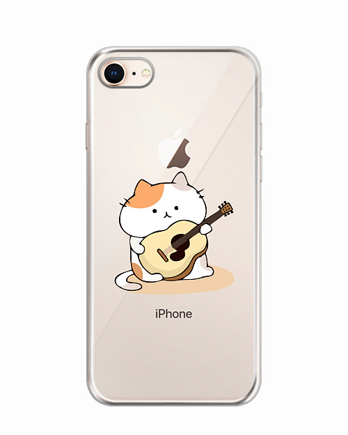 Силиконовый чехол для Apple iPhone 8 "Усатый гитарист"