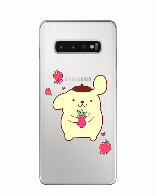 Силиконовый чехол для Samsung Galaxy S10 Plus Собачка с ягодой