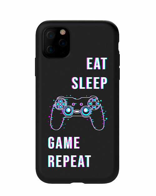 Силиконовый чехол для Apple iPhone 11 "Eat Sleep Game repeat"