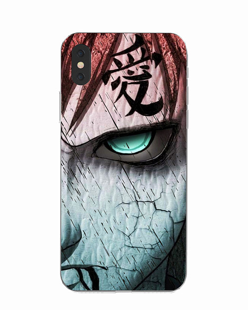 Силиконовый чехол для Apple iPhone X "Naruto Shippuden - Gaara grimm face"