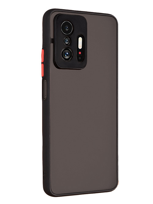 Противоударный чехол для Xiaomi 11T черный / прозрачный / красный Противоударный чехол для Xiaomi 11T черный / прозрачный / красный