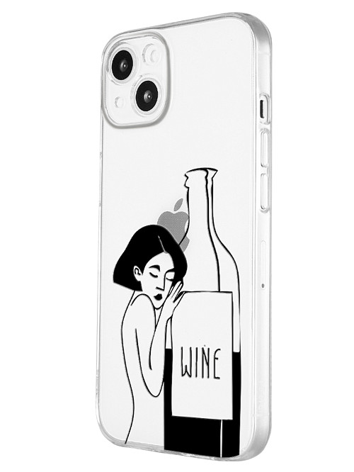 Силиконовый чехол для Apple iPhone 13 Бутылка вина