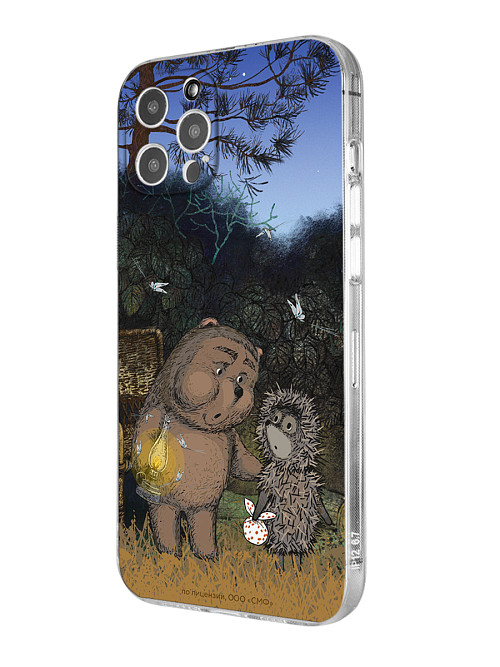 Силиконовый чехол для Apple iPhone 12 Pro Max "Ёжик в тумане и медвежонок"