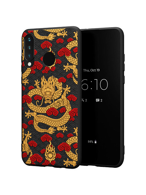 Силиконовый чехол для Honor 20S "Золотой дракон"