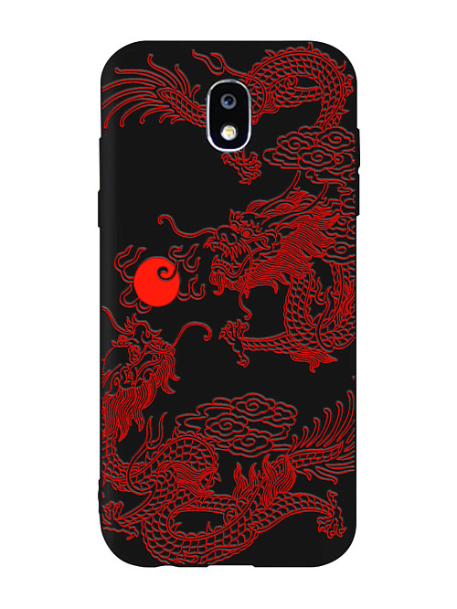 Силиконовый чехол для Samsung J3 2017 Красный японский дракон