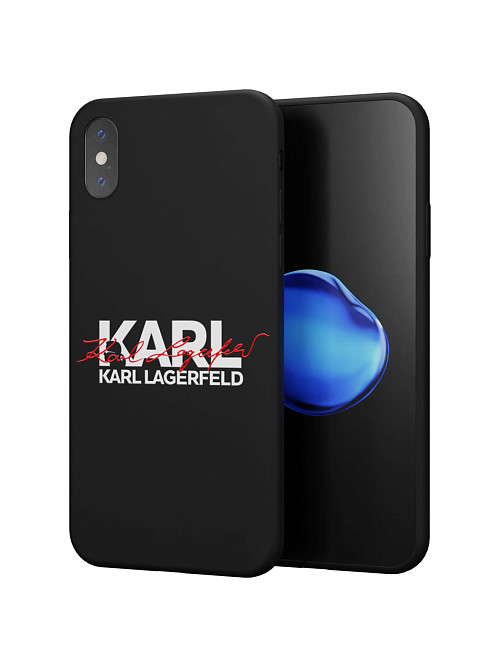 Силиконовый чехол для Apple iPhone X "NOVEL: Lagerfeld V.2"