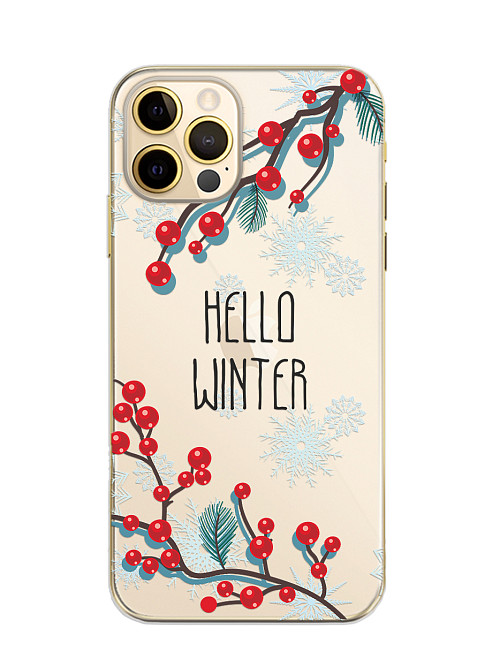Силиконовый чехол для Apple iPhone 12 Pro Max "Привет, Зима"