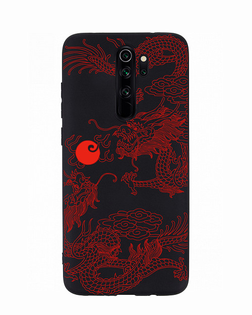 Силиконовый чехол для Xiaomi Redmi Note 8 Pro "Красный японский дракон"