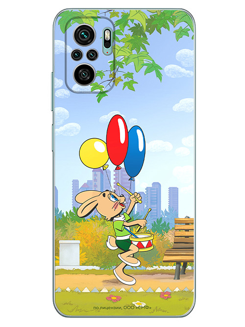Силиконовый чехол для Xiaomi Redmi Note 10S "Ну, погоди: Воздушные шарики"