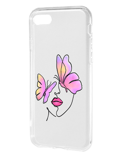 Силиконовый чехол для Apple iPhone 7 "Девушка с бабочками"
