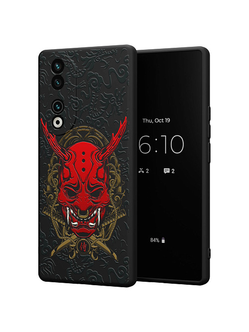 Силиконовый чехол для Honor 90 "Red Oni mask"