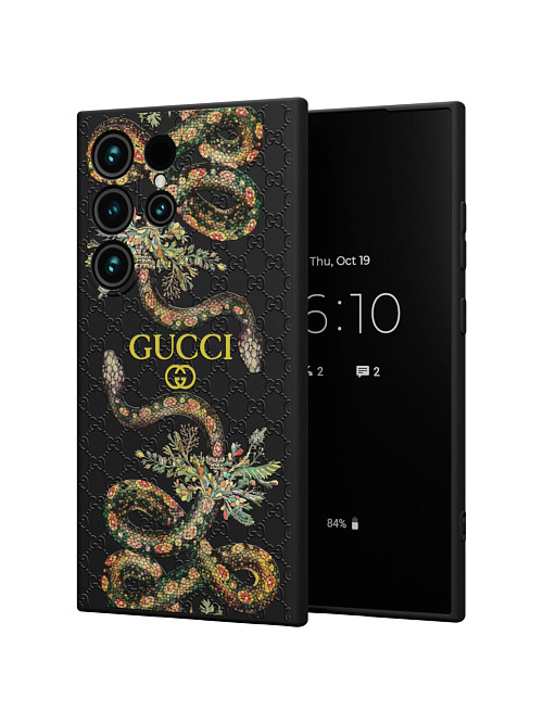 Силиконовый чехол для Samsung Galaxy S24 Ultra "NOVEL: Gucci"