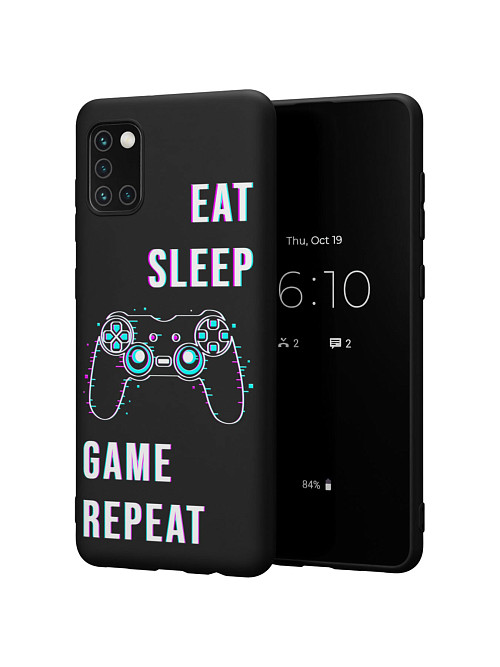 Силиконовый чехол для Samsung Galaxy A31 "Eat Sleep Game repeat"