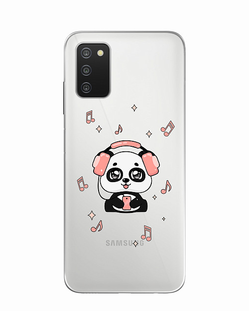 Силиконовый чехол для Samsung Galaxy A03S Музыкальная панда