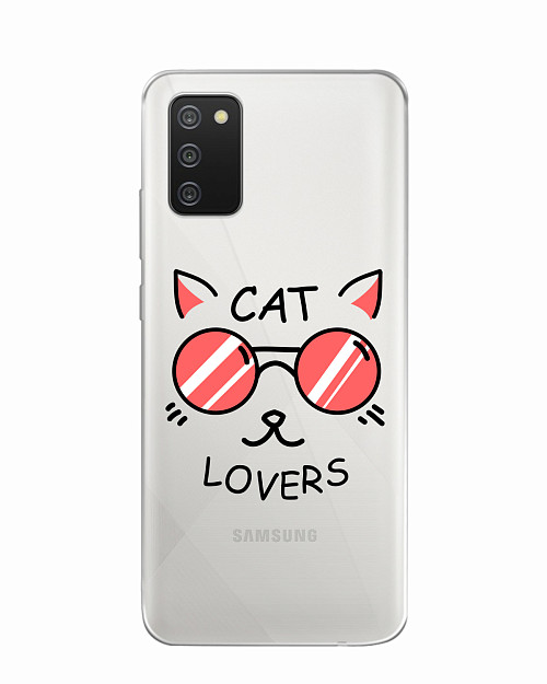 Силиконовый чехол для Samsung Galaxy A02S Cat lovers
