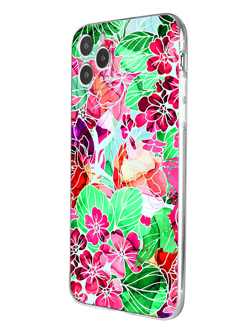 Силиконовый чехол для Apple iPhone 11 Pro Max Яркие цветы