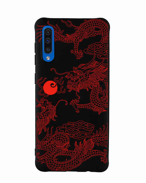 Силиконовый чехол для Samsung Galaxy A50S "Красный японский дракон"