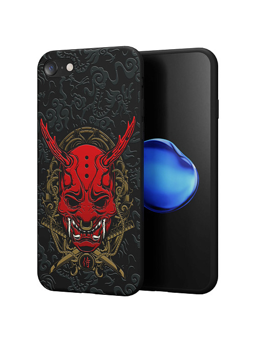 Силиконовый чехол для Apple iPhone SE (2022) "Red Oni mask"