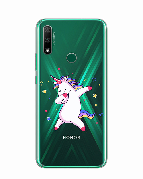 Силиконовый чехол для Huawei Y9 Prime (2019) "Розовый единорожек"