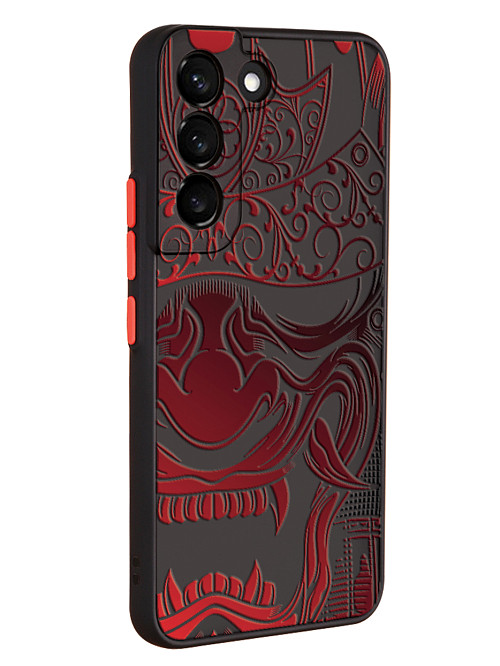 Противоударный чехол для Samsung Galaxy S22 (5G) "Красная маска самурая"