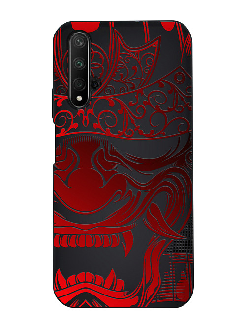 Силиконовый чехол для Huawei Nova 5T Красная маска самурая