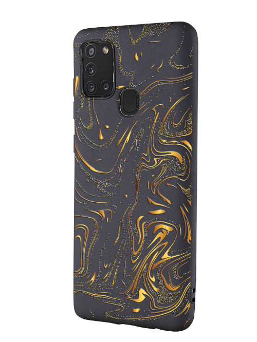 Силиконовый чехол для Samsung Galaxy A21s "Золотые пятна"