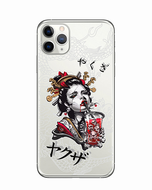 Силиконовый чехол для Apple iPhone 11 Pro Max "Geisha Bloody"