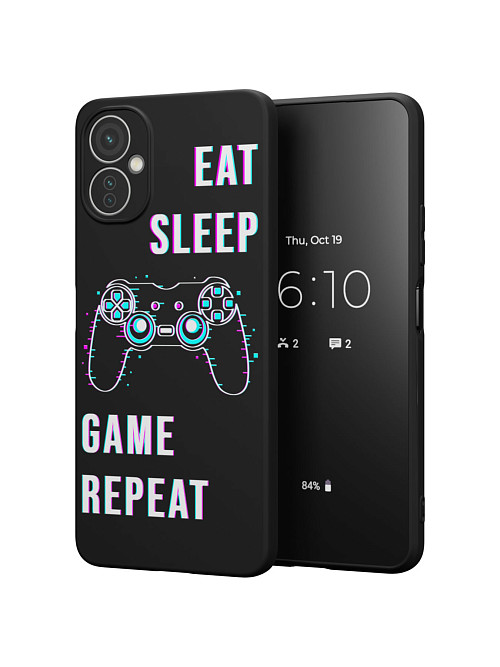 Силиконовый чехол для Tecno Camon 19 Neo "Eat Sleep Game repeat"