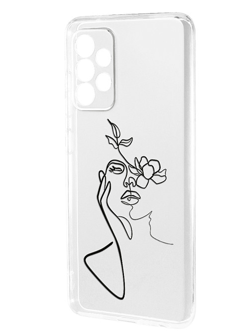 Силиконовый чехол для Samsung A53 Девушка и цветы