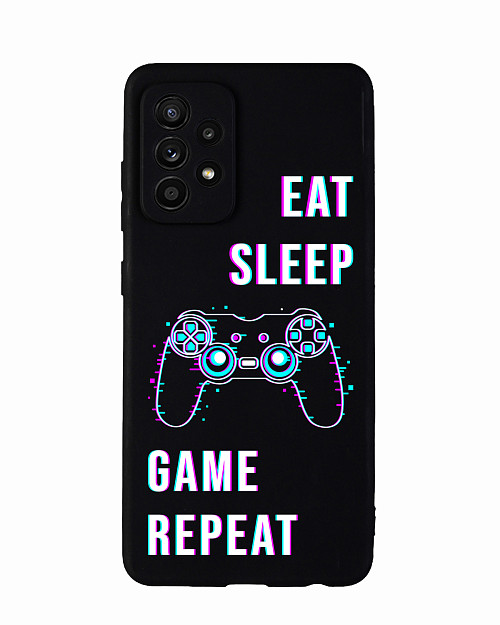 Силиконовый чехол для Samsung Galaxy A52 (4G) "Eat Sleep Game repeat"