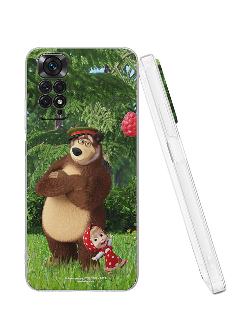 Силиконовый чехол для Xiaomi Redmi Note 11S (4G) "Маша и медведь: Давай жить дружно"