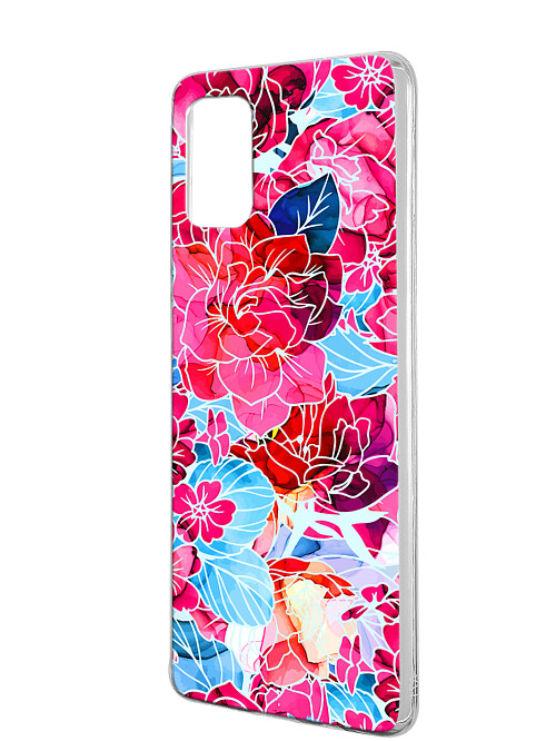 Силиконовый чехол для Samsung Galaxy A71 Розовые цветы
