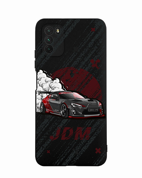 Силиконовый чехол для Poco M3 JDM чёрная машина