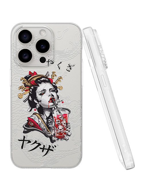 Силиконовый чехол для Apple iPhone 15 Pro "Geisha Bloody"