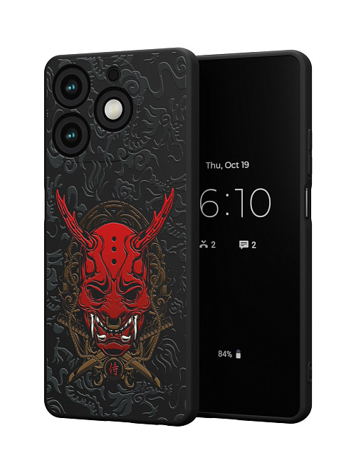 Силиконовый чехол для Tecno Spark 10 Pro "Red Oni mask"