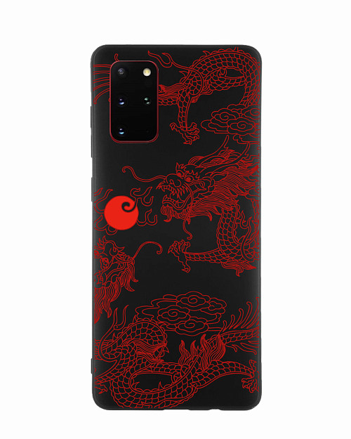 Силиконовый чехол для Samsung Galaxy S20 Plus Красный японский дракон