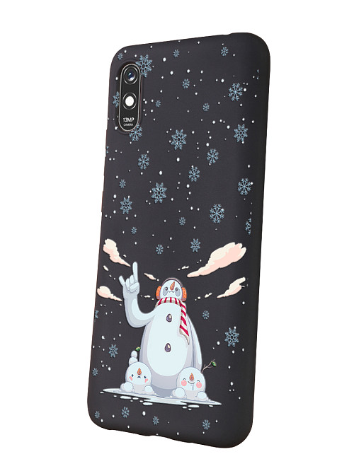 Силиконовый чехол для Xiaomi Redmi 9A Крутой снеговик