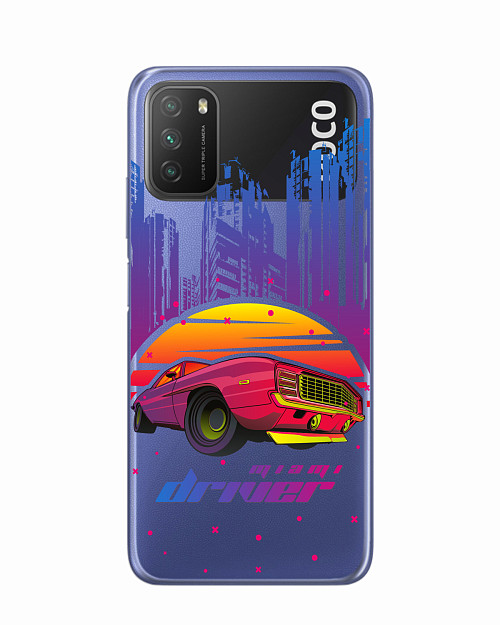 Силиконовый чехол для Poco M3 Retrowave Miami