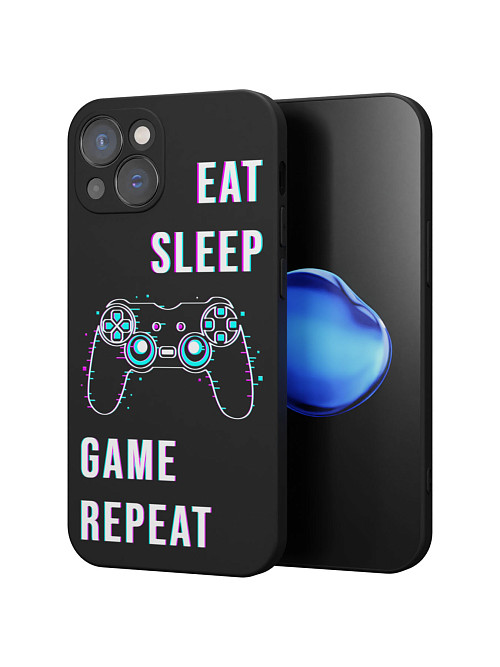 Силиконовый чехол для Apple iPhone 13 "Eat Sleep Game repeat"