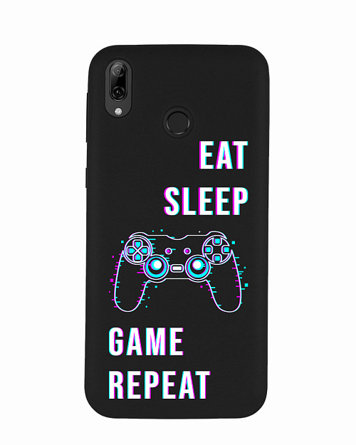 Силиконовый чехол для Honor 10 Lite (2019) Eat Sleep Game repeat