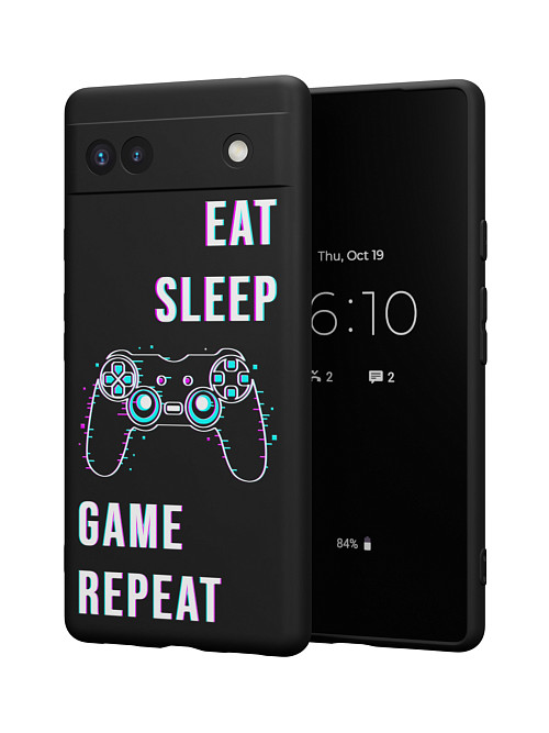 Силиконовый чехол для Google Pixel 6a "Eat Sleep Game repeat"