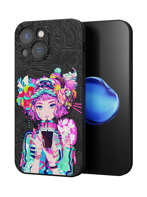 Силиконовый чехол для Apple iPhone 15 "Lolipop girl"