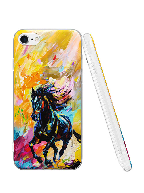 Силиконовый чехол для Apple iPhone SE (2020) "Лошадь V.2"