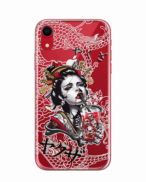 Силиконовый чехол для Apple iPhone Xr "Geisha Bloody"